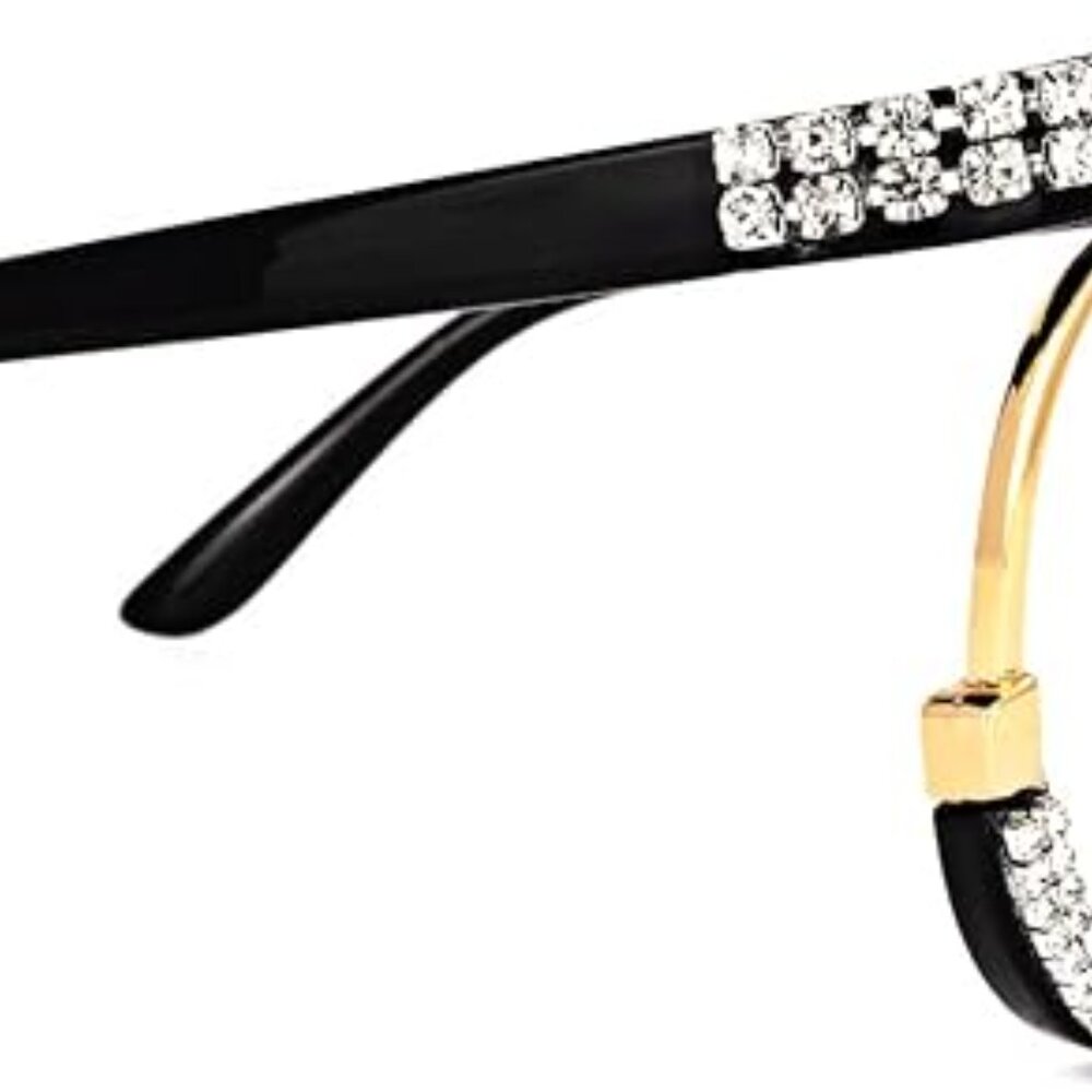Clear Rhinestone Square Glasses - image 4